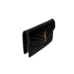 Saint Laurent Monogram Envelope Bag in Quilted Grained Leather